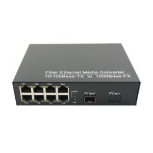 1SFP Slot u 8RJ45 Ports SFP Fiber Media Converter